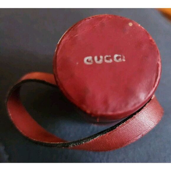 Gucci Cendrier Leather Traveling Ashtray With Strap Vintage Tobacciana Case - Picture 7 of 7